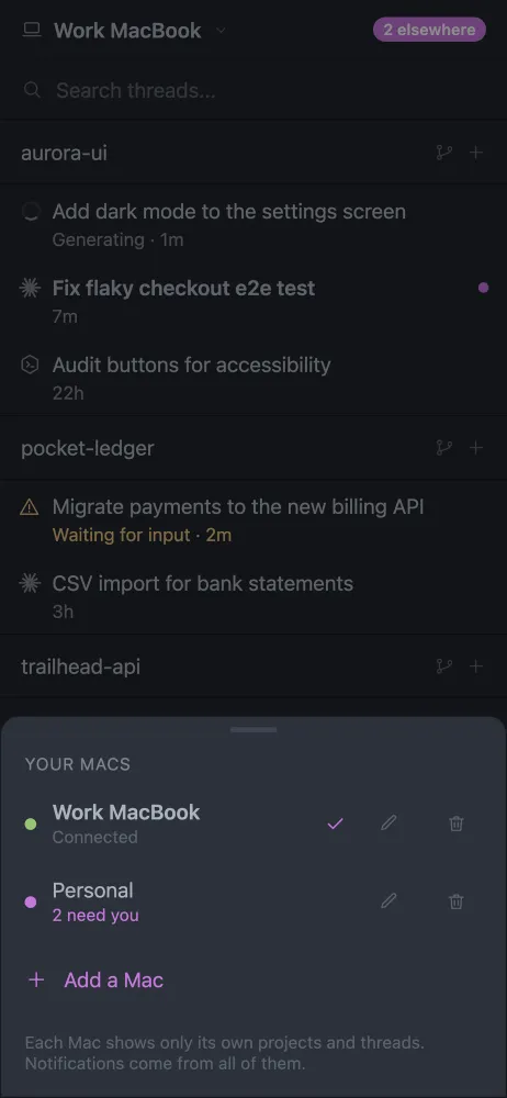 The afk Mac switcher with Work MacBook and Personal