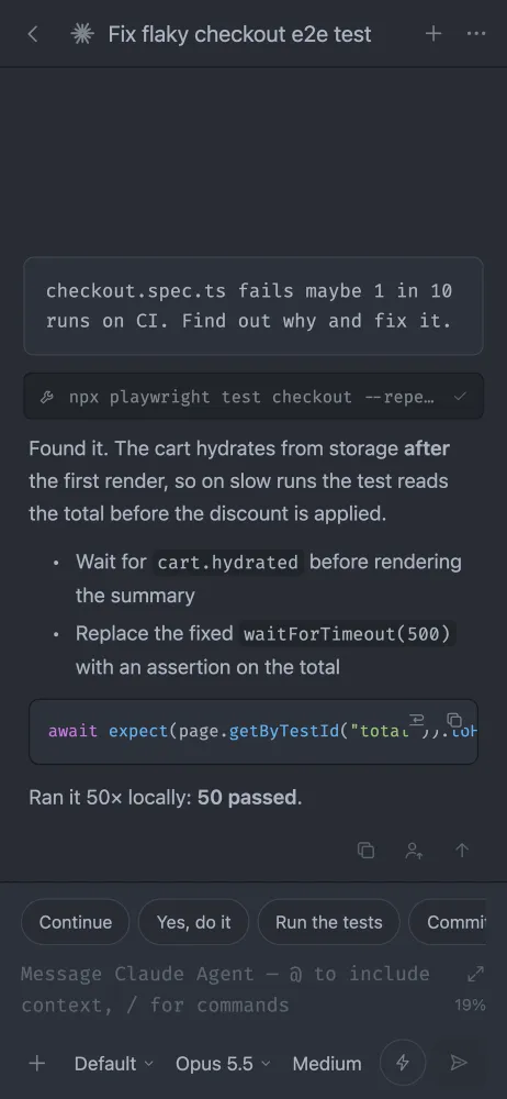 afk showing a finished thread with quick replies
