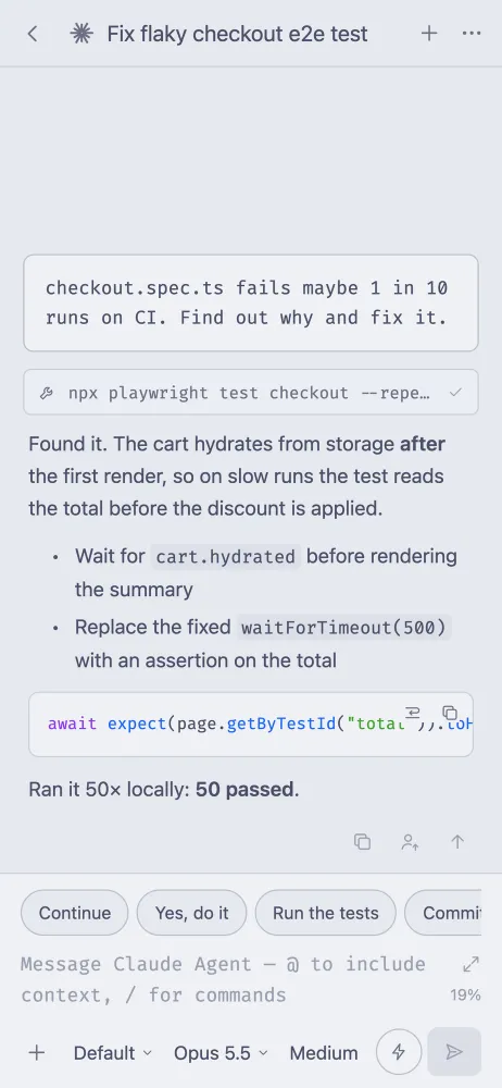 afk showing a finished thread with quick replies